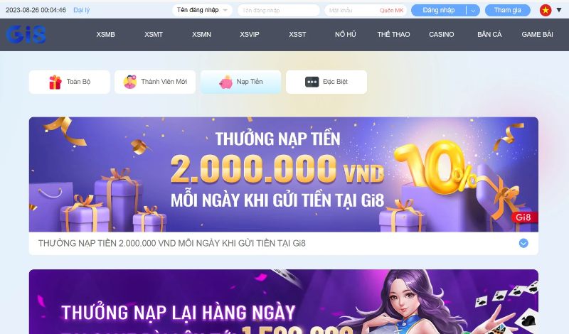 Thưởng nạp tiền với quà tặng 2 triệu đồng